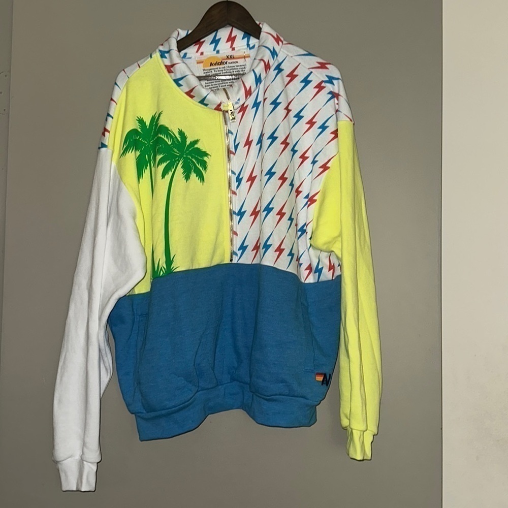 Nwt Rare- Aviator Nation America Summer Zip-Up Sweater